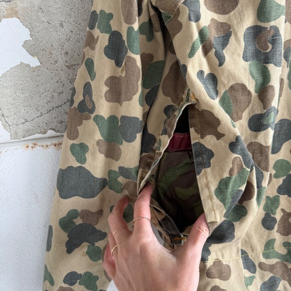 Vintage 70s SafTBak Duck Camo Hunting Jacket Men L Frog Skin Corduroy Field Coat - Picture 5 of 12